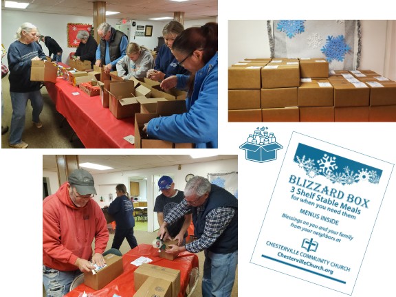 putting Blizzard Box meal boxes together