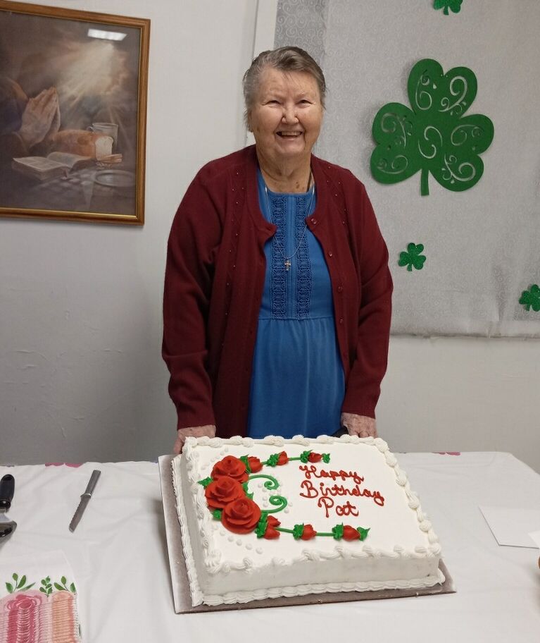 Pat with her birthday cake!